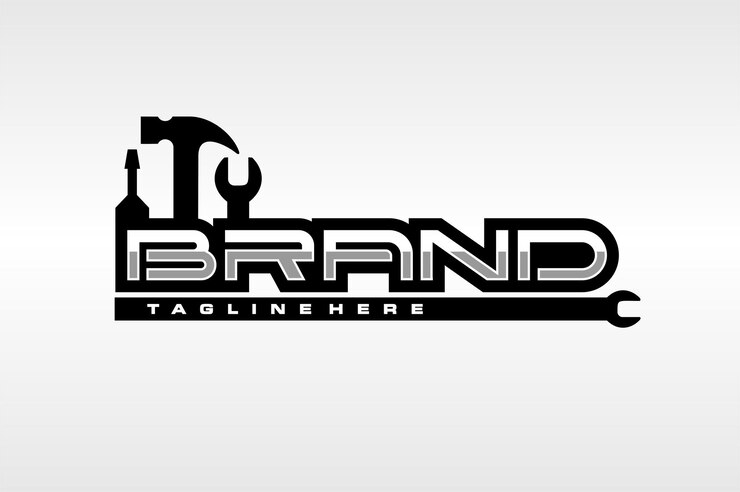 Vetor logotipo de texto de oficina de equipamento