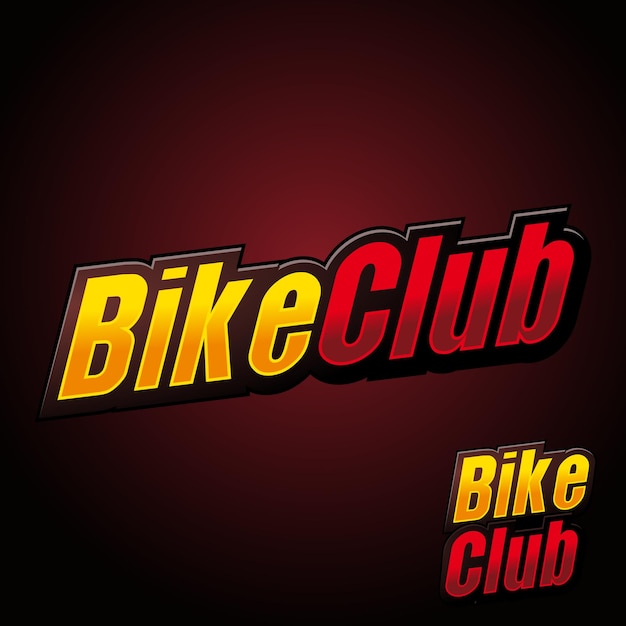 Vetor logotipo de texto personalizado do bike club