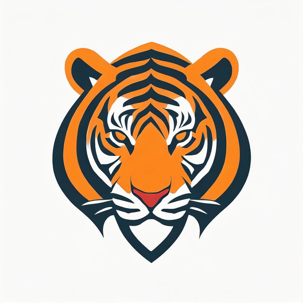 Vetor logotipo de tigre em fundo branco feroz impressionante inesquecível