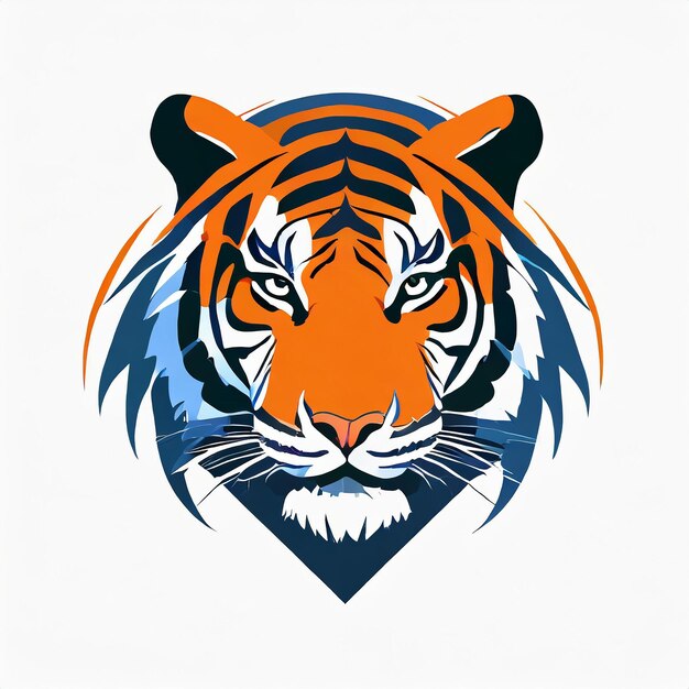 Vetor logotipo de tigre em fundo branco feroz impressionante inesquecível