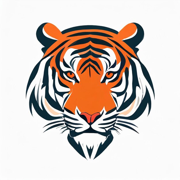 Vetor logotipo de tigre em fundo branco feroz impressionante inesquecível