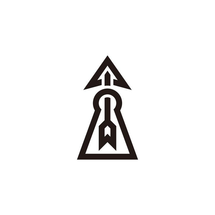 Vetor logotipo de tiro com arco de buraco de chave ilustração de alvo de tiro com arco logotipo de logotipo para tecnologia
