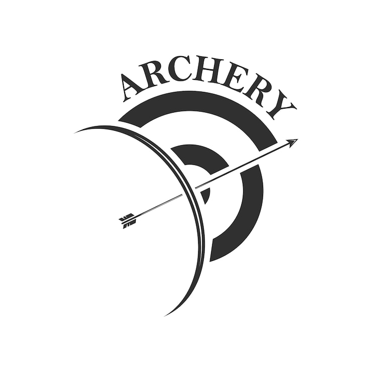 Vetor logotipo de tiro com arco desenhos de flecha de precisão logos de identidade de marca de tiro com arco moderno conjunto de arco elegante