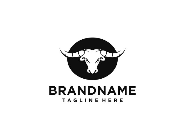 Vetor logotipo de touro vetor inspiração de design de logotipo de cabeça de touro