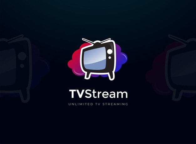 Logotipo de transmissão de tv em nuvem