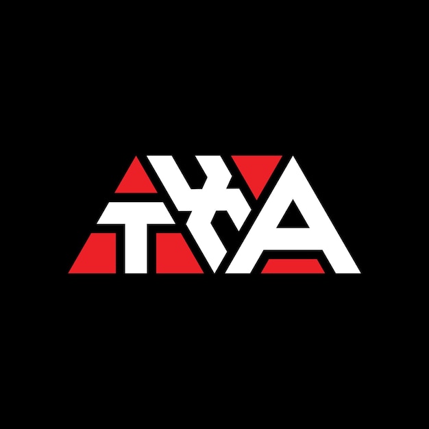 Logotipo de triângulo com letra triangular com forma triangular Design de logotipo triangular monograma Logotipo de logotipo de vetor triangular TXA com cor vermelha Logotipo triangulares simples elegantes e luxuosos