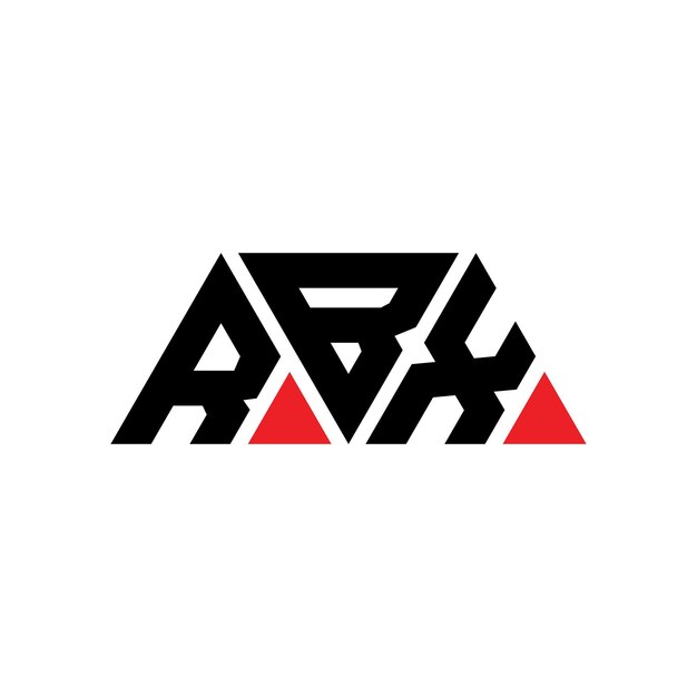 Logotipo de triângulo com letra triangular com forma triangular RBX logotipo triangular design monograma RBX triângulo vetor modelo de logotipo com cor vermelha RBX logo triangular simples elegante e luxuoso logotipo RBX