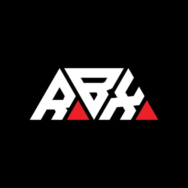 Logotipo de triângulo com letra triangular com forma triangular RBX logotipo triangular design monograma RBX triângulo vetor modelo de logotipo com cor vermelha RBX logo triangular simples elegante e luxuoso logotipo RBX
