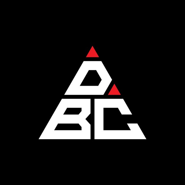 Logotipo de triângulo DBC com forma triangular DBC triângulo design de logotipo monograma DBC triángulo vetor modelo de logotipo com cor vermelha DBC logotipo triangular simples elegante e luxuoso