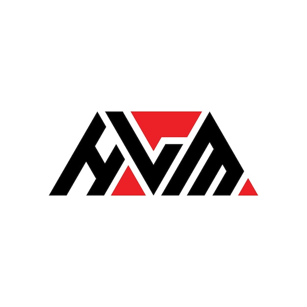 Logotipo de triângulo de HLM com forma triangular HLM triângulo logotipo de design monograma HLM triángulo vetor modelo de logotipo com cor vermelha HLM logotipo triangular simples elegante e luxuoso HLM
