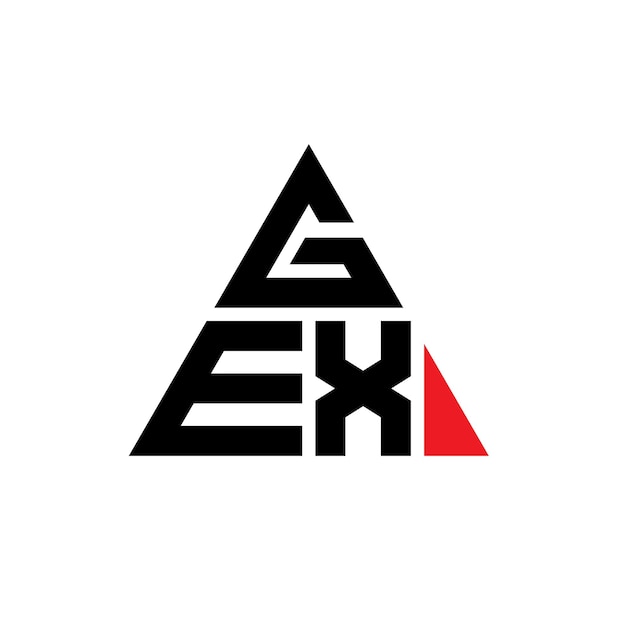 Logotipo de triângulo GEX com forma triangular GEX triângulo logotipo de design monograma GEX triángulo vetor modelo de logotipo com cor vermelha GEX logotipo triangular Logotipo simples elegante e luxuoso