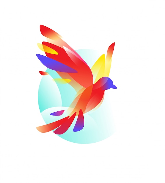Logotipo de um pássaro voando
