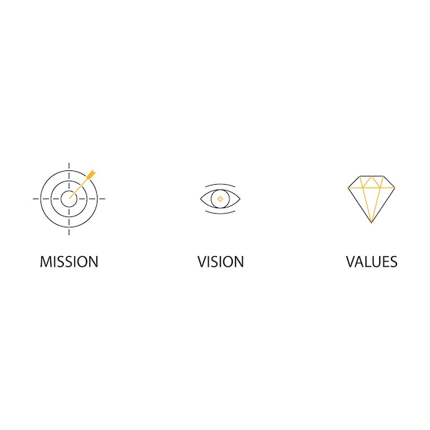 Vetor logotipo de valor missionvision