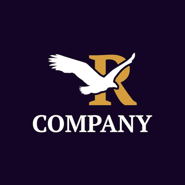 logotipo de vetor de águia e letra r