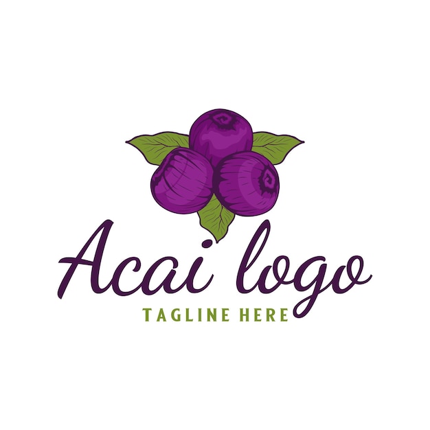 Logotipo de vetor de baga de açaí.