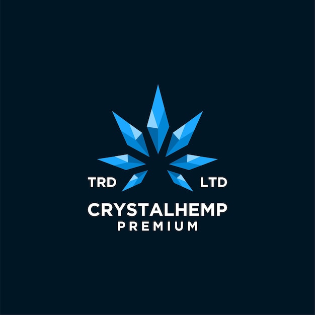 Logotipo de vetor de cânhamo de cristal premium