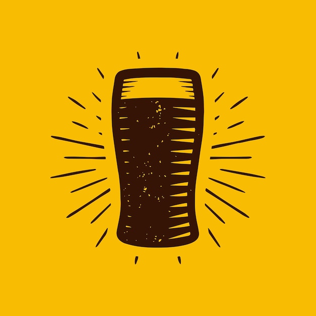 Vetor logotipo de vetor de copo de cerveja fresca vintage