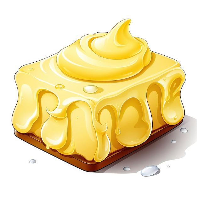 Vetor logotipo de vetor de desenho animado vetor de manteiga fundo branco isolado
