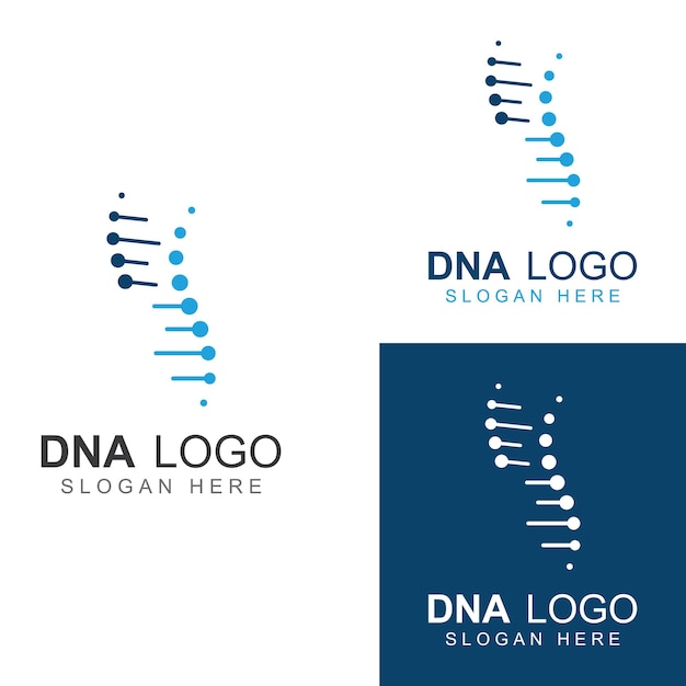 Logotipo de vetor de dna logotipo médico moderno com design de modelo de ilustração vetorial