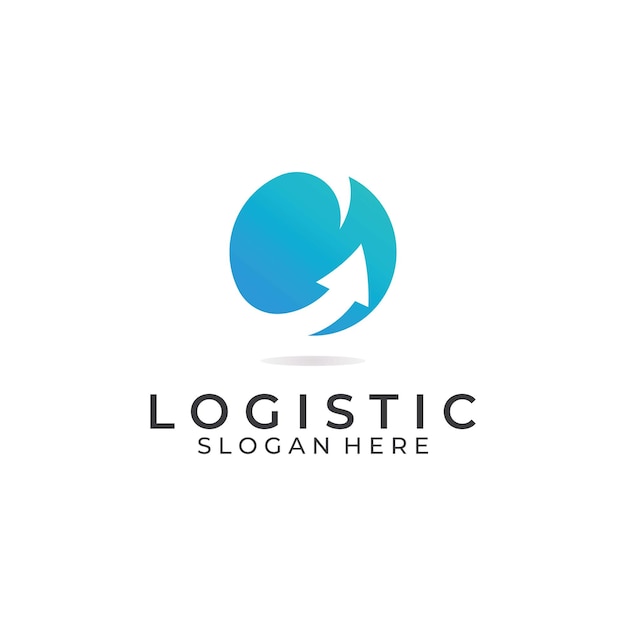 Logotipo de vetor de empresa de logística logotipo de ícone de seta logotipo de entrega digital rápida usando edição de vetor de logotipo simples e fácil