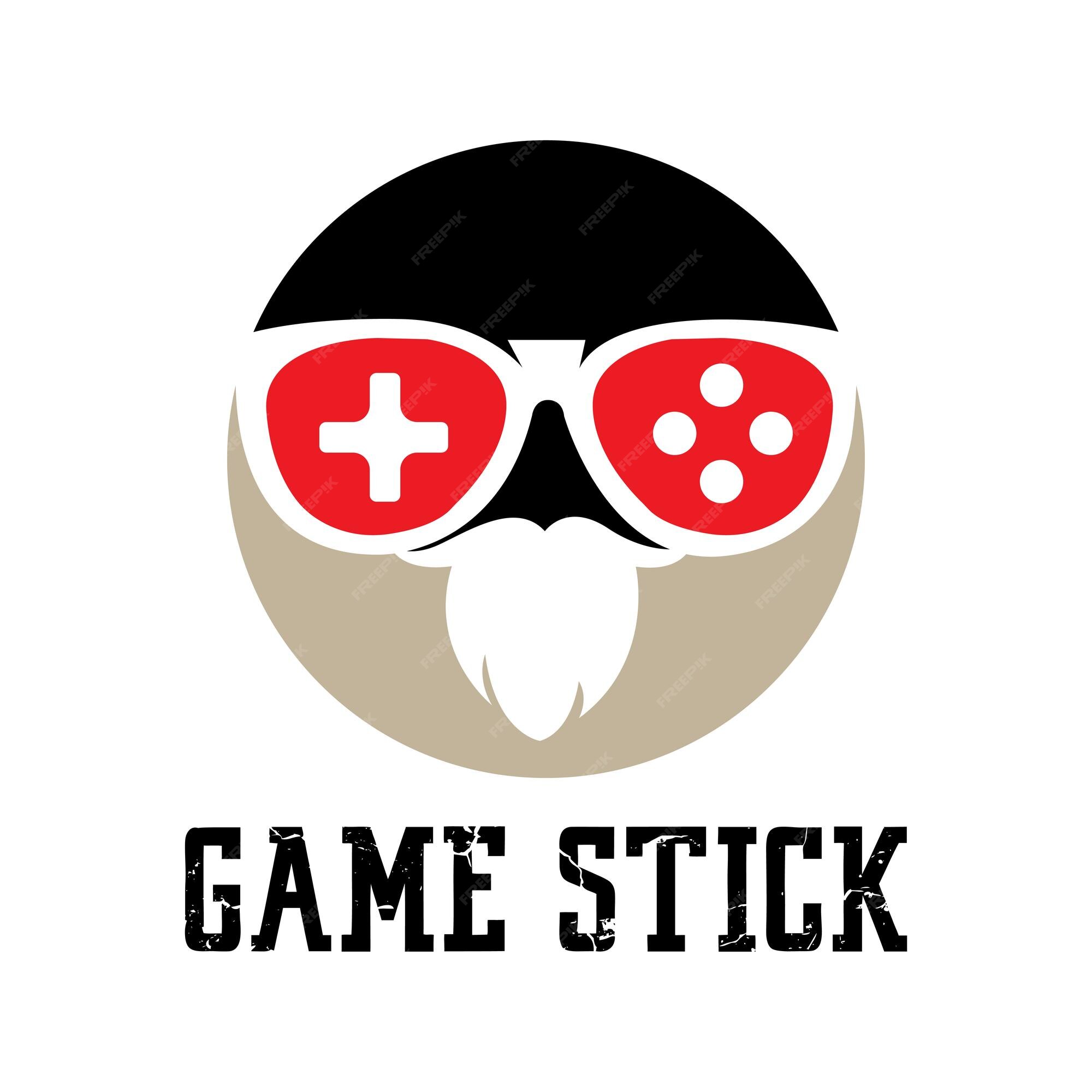 Logotipo de vetor de ícone de stick de jogo grátis simples e legal