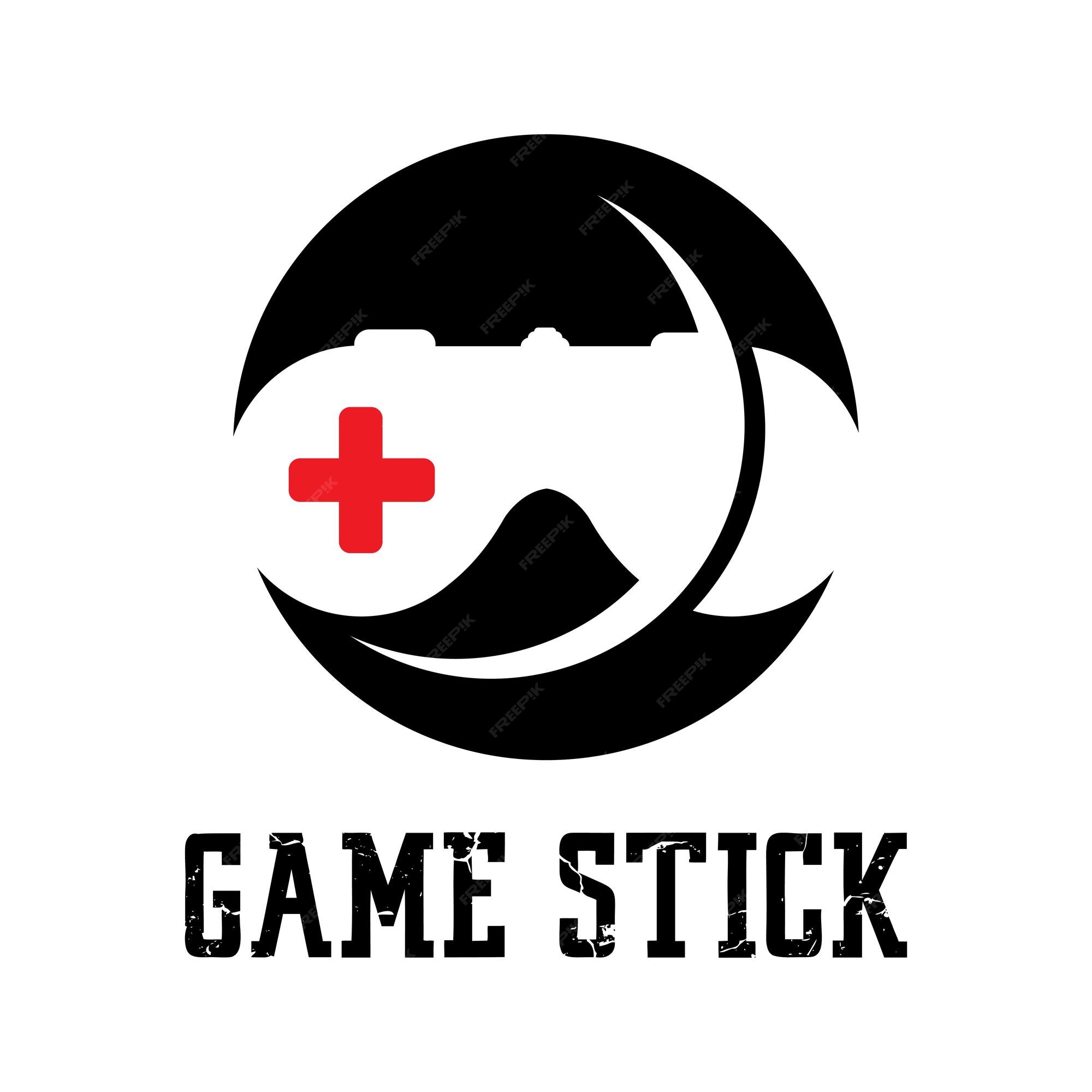 Logotipo de vetor de ícone de stick de jogo grátis simples e legal