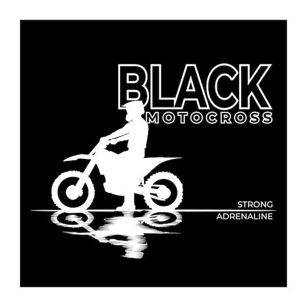 Logotipo de vetor de ilustração simples de motocross preto