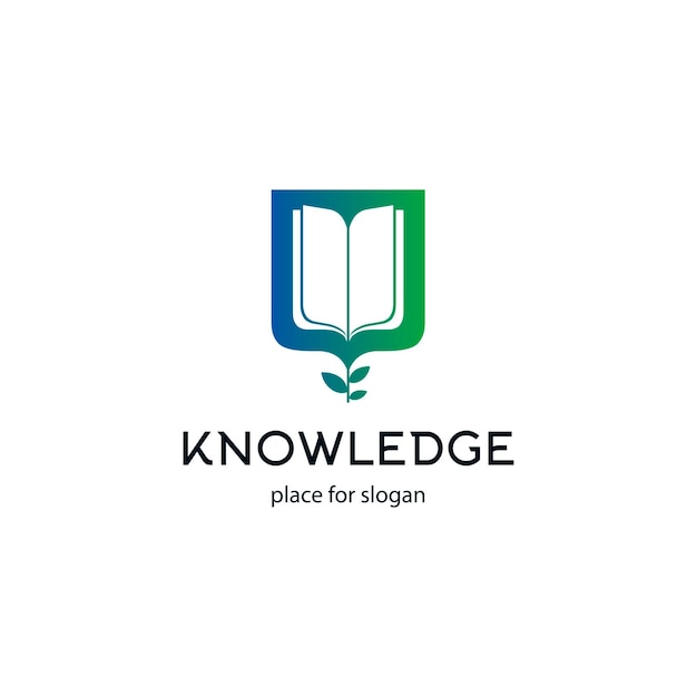 Logotipo de vetor de livro abstrato isolado escola e logotipo da universidade abriu a ilustração do livro estudando