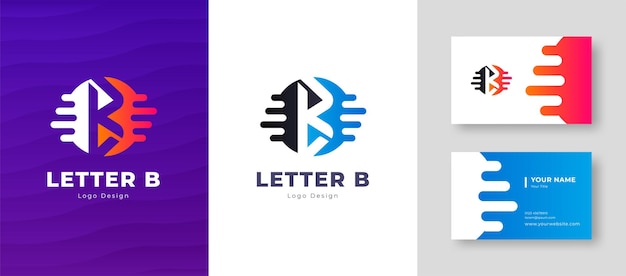 Logotipo de vetor de luxo com design de logotipo de letra b de modelo de cartão elegante identidade corporativa