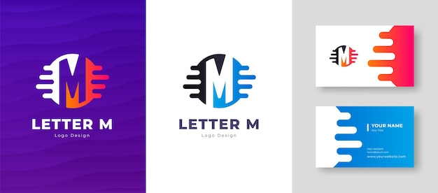 Logotipo de vetor de luxo com design de logotipo de letra m de modelo de cartão elegante identidade corporativa