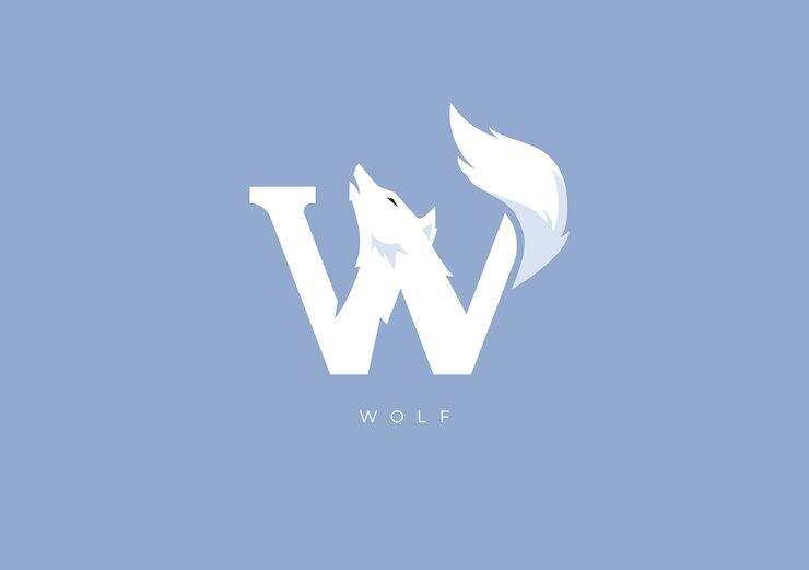 Vetor logotipo de vetor de monograma wolf w