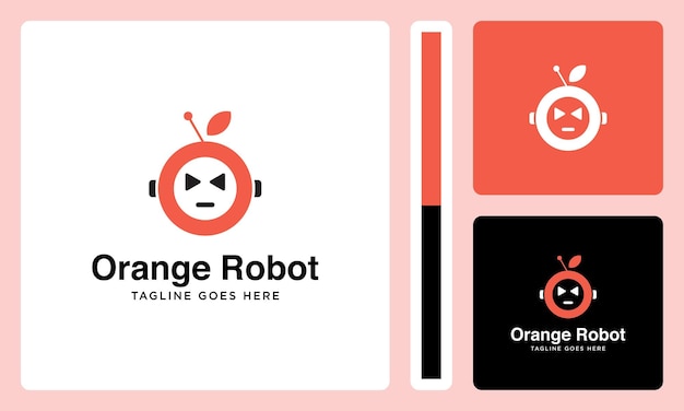 Logotipo de vetor de robô laranja