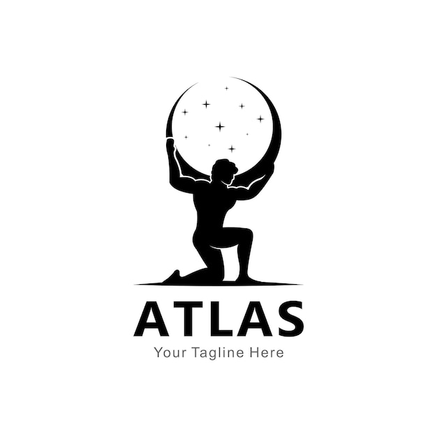 Logotipo de vetor de silhueta atlas