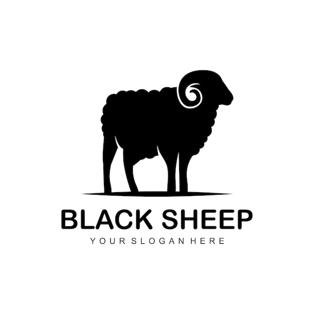 Logotipo de vetor de silhueta de ovelha