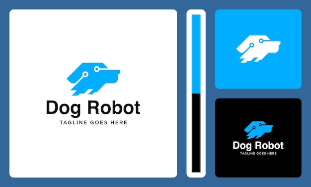 Logotipo de vetor de tecnologia de cachorro robô