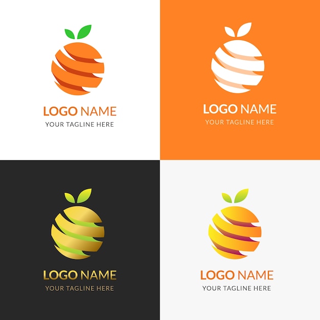 Vetor logotipo de vetor laranja em um moderno estilo simples