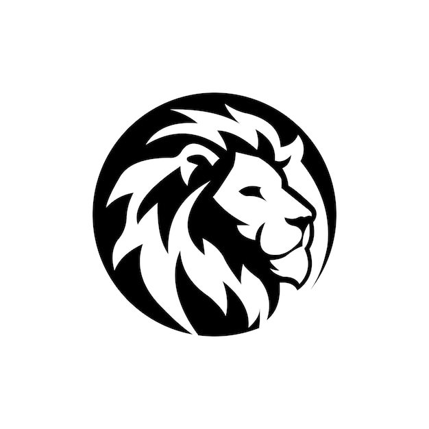 Vetor logotipo de vetor preto de cabeça de leão