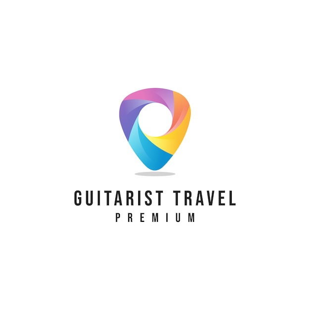 Logotipo de viagem de guitarrista