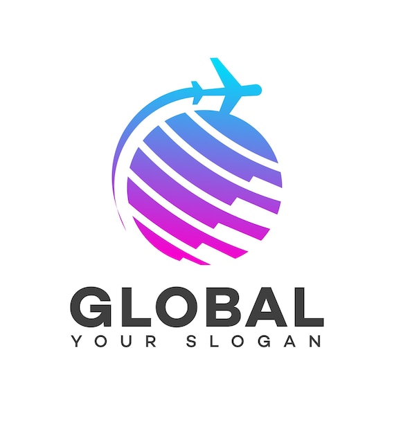 Vetor logotipo de viagem global ícone de marca identidade signo símbolo