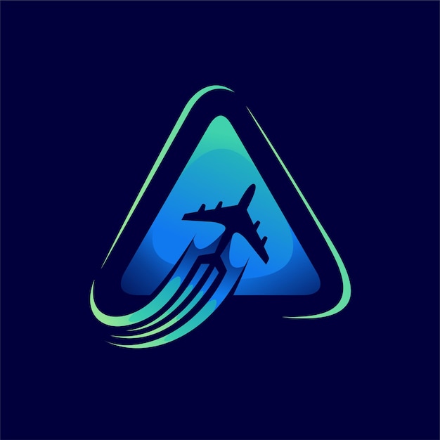 Logotipo de viagens com conceito de triângulo