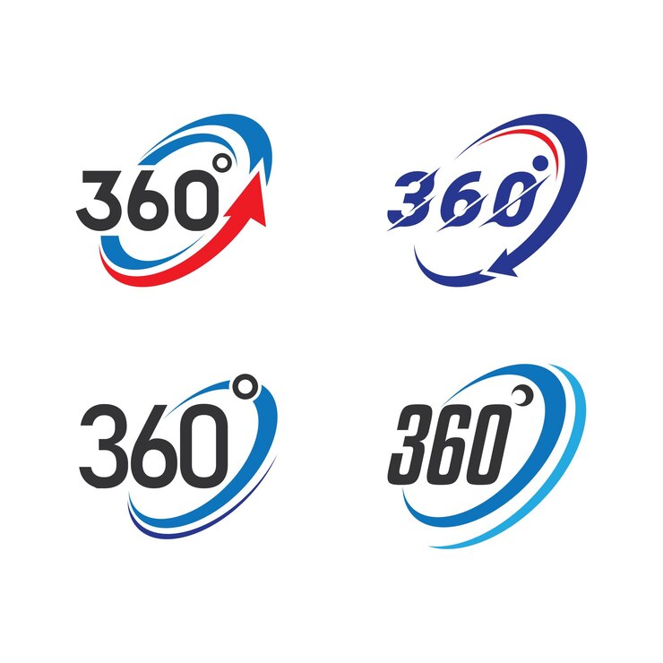 Vetor logotipo de visualização 360