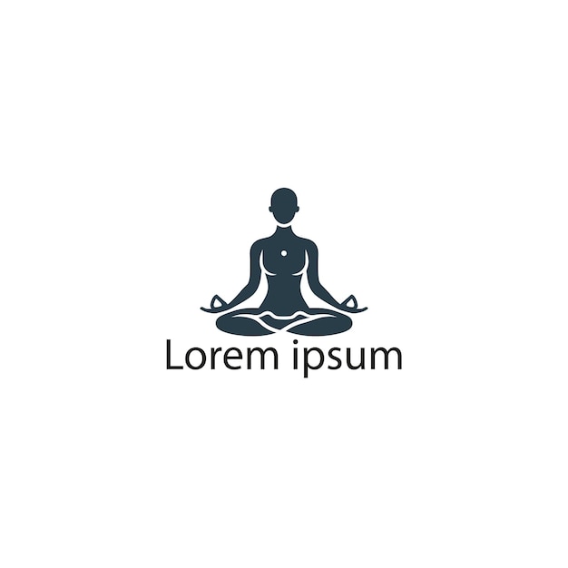 Vetor logotipo de yoga lótus lorem ipsum