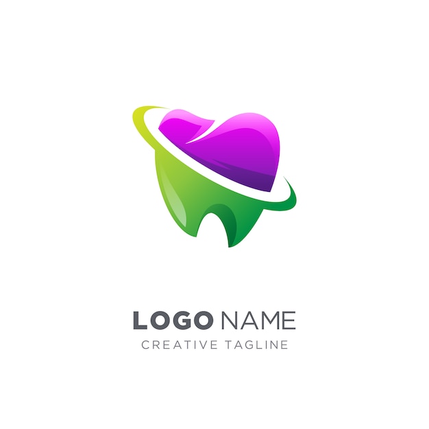 Logotipo dental criativo abstrato