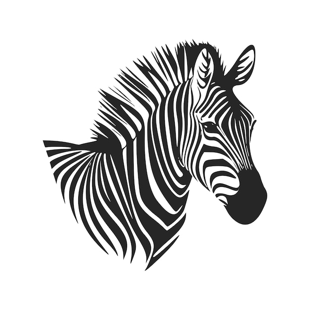 Logotipo descomplicado em preto e branco com bela zebra