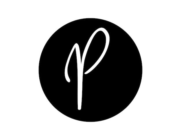 Vetor logotipo desenhado à mão com a letra p.