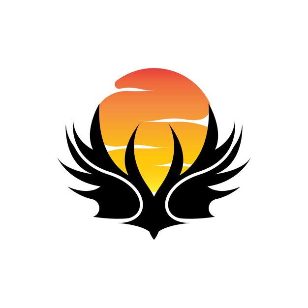 Vetor logotipo desenho de asa vector águia falcão asas beleza pássaro voador ilustração símbolo