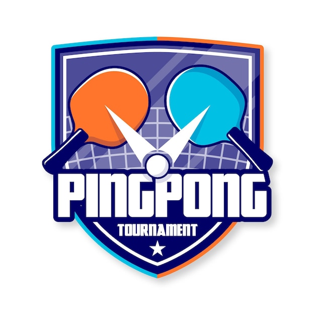 Logotipo detalhado de tênis de mesa