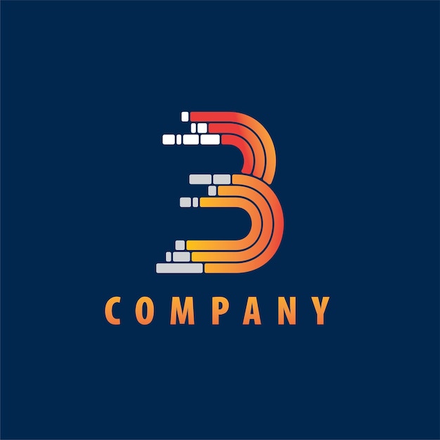 Logotipo digital da empresa tecnologia arte design vector arte colorida
