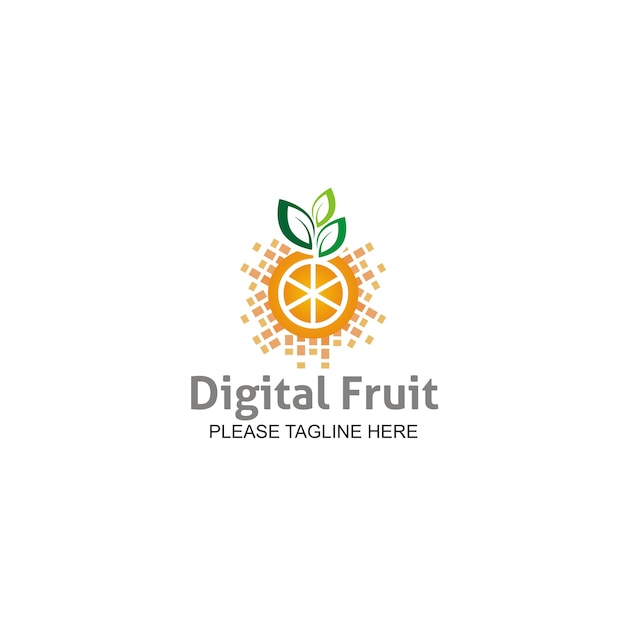 Vetor logotipo digital fruit