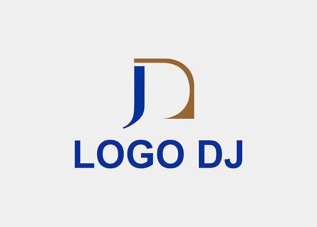 Vetor logotipo dj letter line nome da empresa